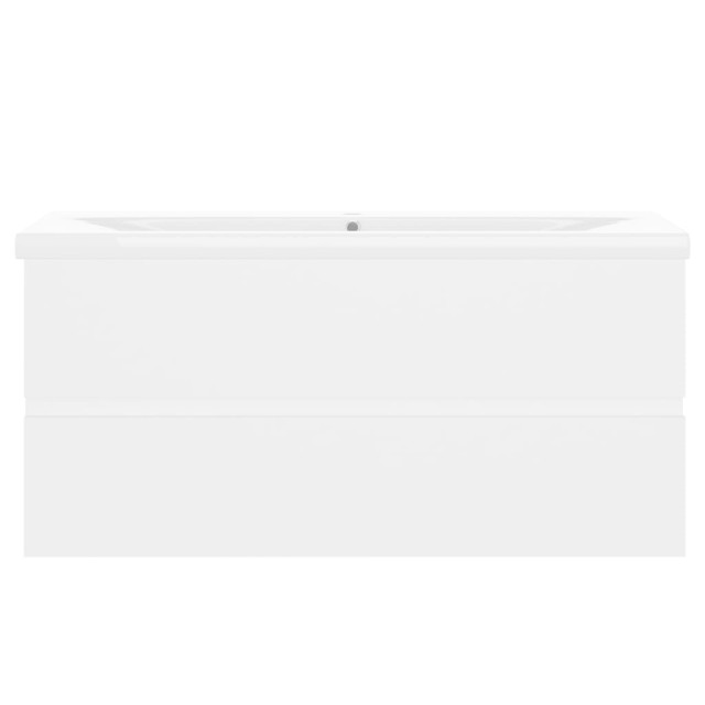 Armoire d'évier avec lavabo intégré Blanc Aggloméré