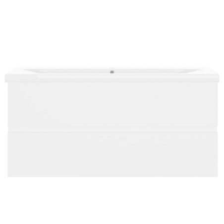 Armoire d'évier avec lavabo intégré Blanc Aggloméré