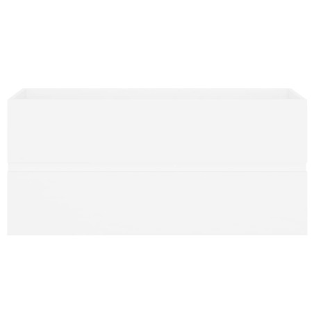 Armoire d'évier avec lavabo intégré Blanc Aggloméré