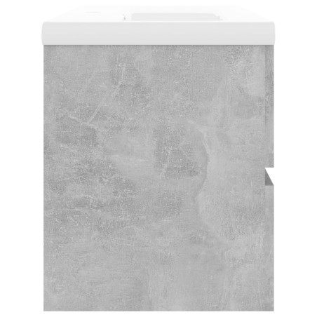 Armoire d'évier avec lavabo intégré Gris béton Aggloméré