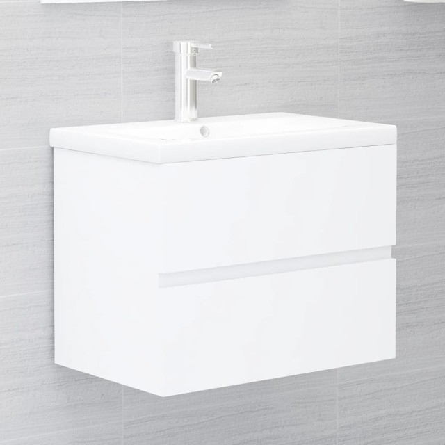 Ensemble de meubles de salle de bain blanc bois d'ingénierie