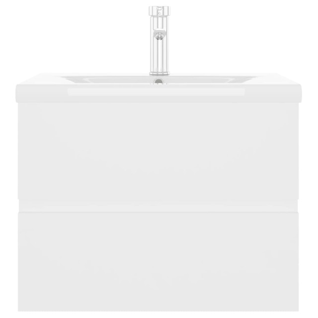 Armoire d'évier avec lavabo intégré blanc bois d'ingénierie