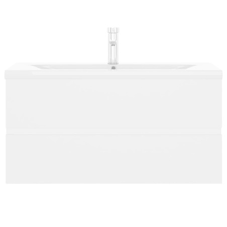 Armoire d'évier avec lavabo intégré blanc bois d'ingénierie