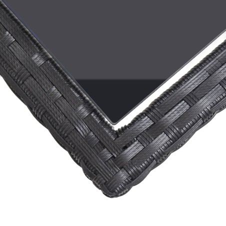 Ensemble à manger de jardin 3 pcs Noir