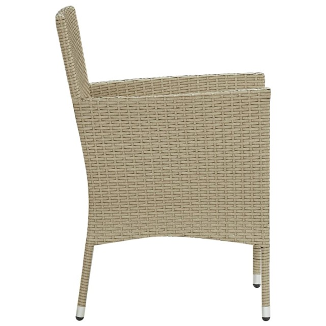 Ensemble à manger de jardin 3 pcs Beige