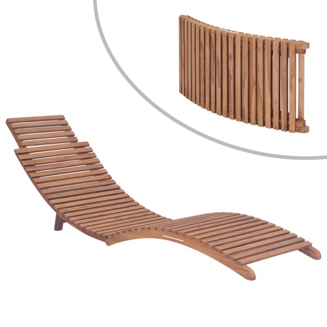 Chaises longues pliables lot de 2 Bois de teck solide