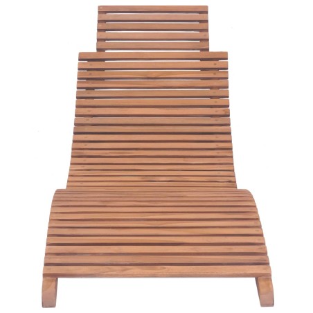 Chaises longues pliables lot de 2 Bois de teck solide
