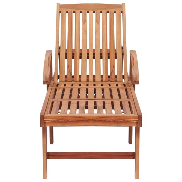 Chaises longues lot de 2 avec coussin bleu royal Teck solide