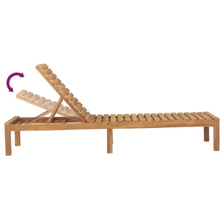 Chaises longues lot de 2 Bois de teck solide