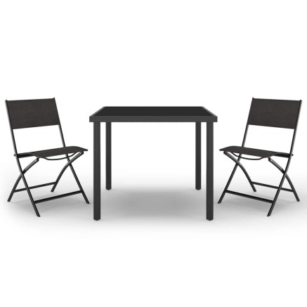 Ensemble de salle à manger d'extérieur 3 pcs Acier 2