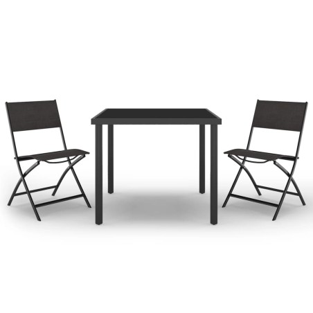Ensemble de salle à manger d'extérieur 3 pcs Acier