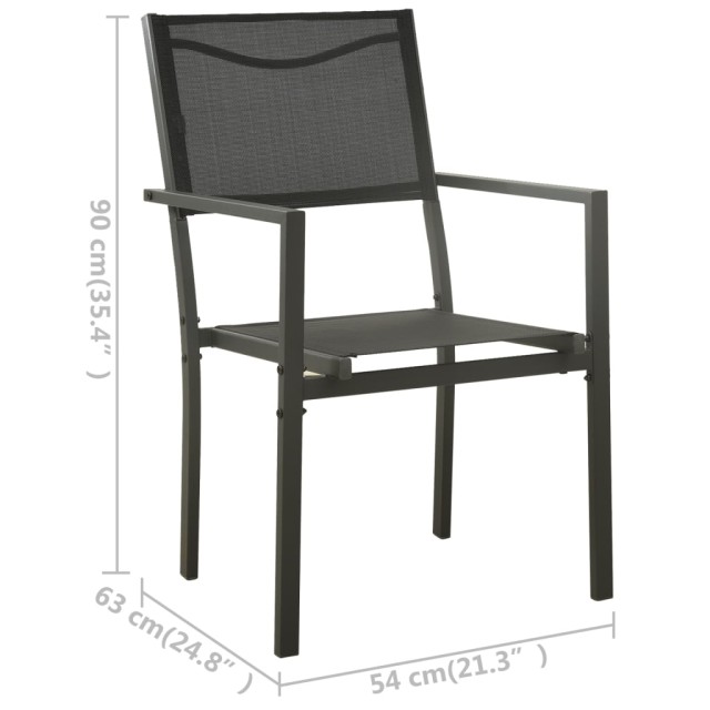 Mobilier de salle à manger d'extérieur 3 pcs Acier