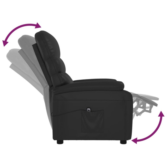 Fauteuil inclinable électrique Noir Similicuir