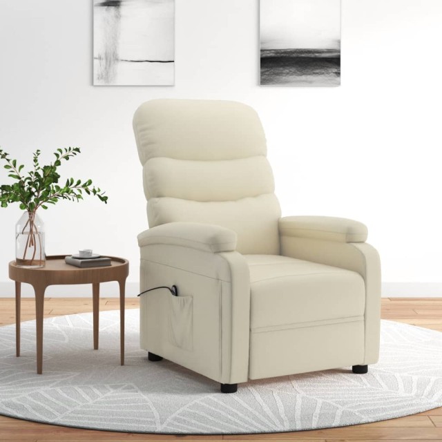 Fauteuil inclinable électrique Crème Similicuir