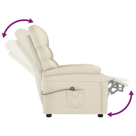 Fauteuil inclinable électrique Crème Similicuir