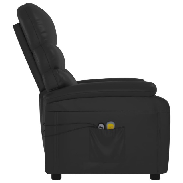 Fauteuil électrique de massage Noir Similicuir
