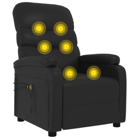 Fauteuil électrique de massage Noir Similicuir