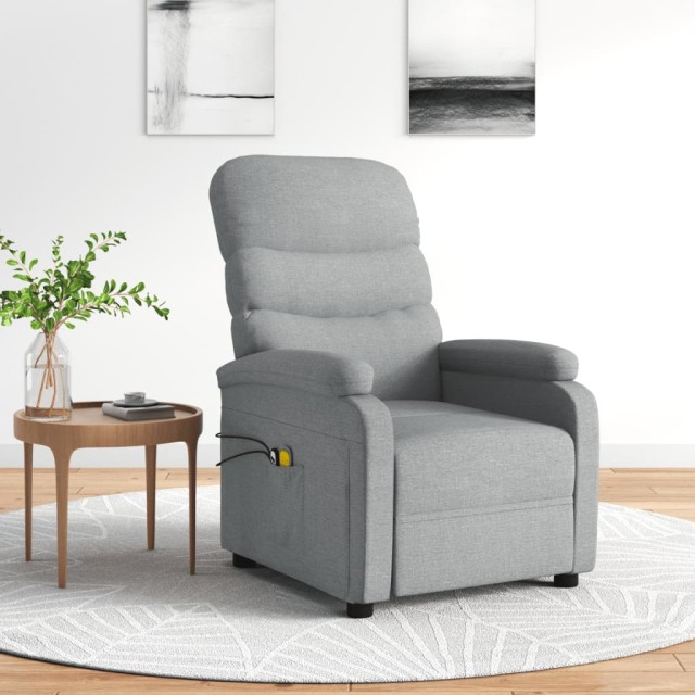 Fauteuil électrique de massage Gris clair Tissu