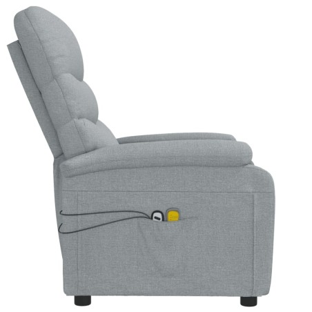 Fauteuil électrique de massage Gris clair Tissu