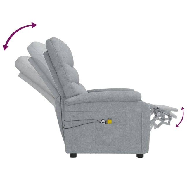 Fauteuil électrique de massage Gris clair Tissu