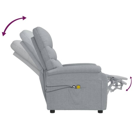 Fauteuil électrique de massage Gris clair Tissu