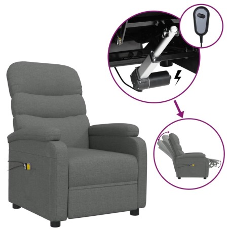 Fauteuil électrique de massage Gris foncé Tissu