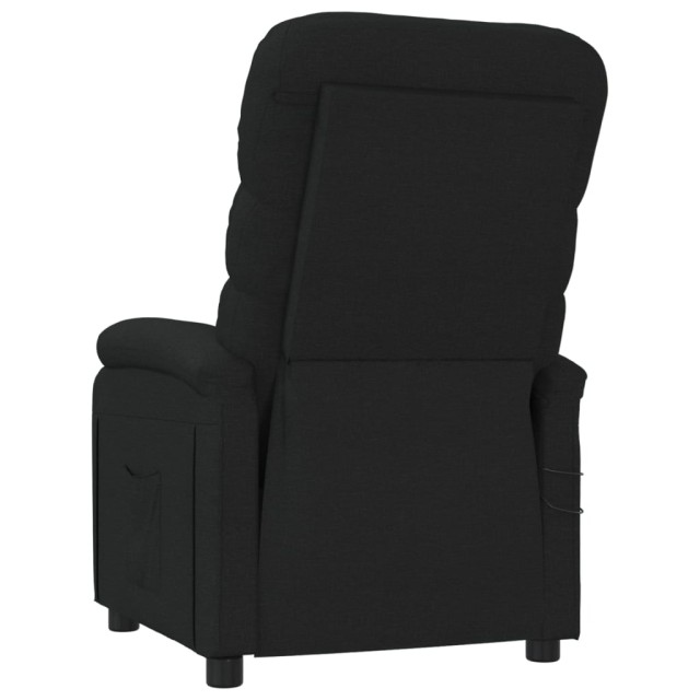 Fauteuil électrique de massage Noir Tissu