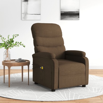 Fauteuil électrique de massage Marron Tissu