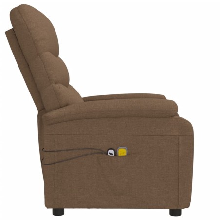 Fauteuil électrique de massage Marron Tissu
