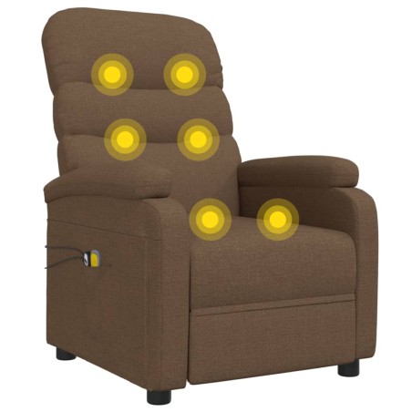 Fauteuil électrique de massage Marron Tissu