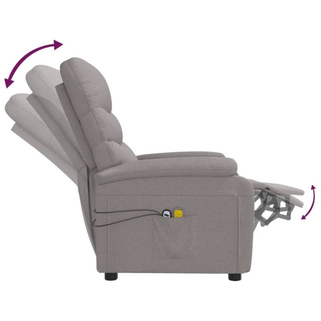 Fauteuil électrique de massage Taupe Tissu