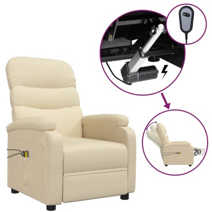 Fauteuil électrique de massage Crème Tissu 2