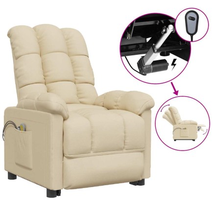 Fauteuil électrique de massage Crème Tissu 2