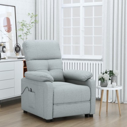 Fauteuil inclinable électrique Gris clair Tissu
