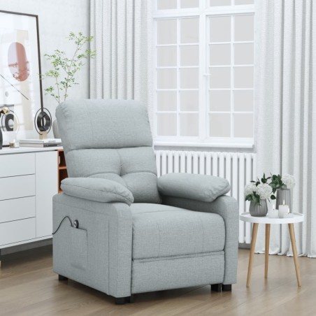 Fauteuil inclinable électrique Gris clair Tissu