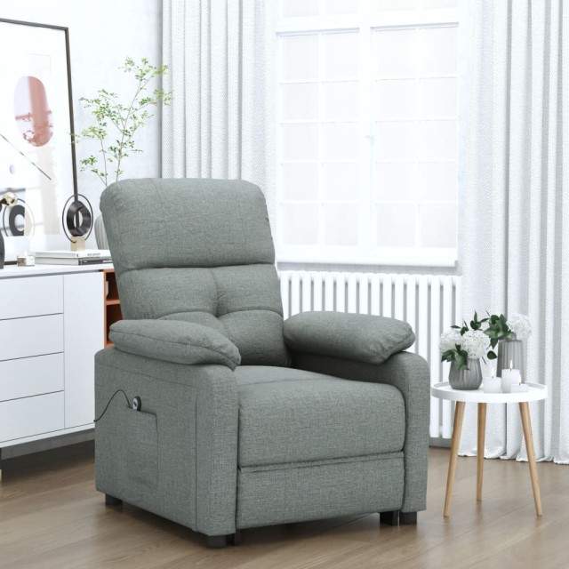 Fauteuil inclinable électrique Gris foncé Tissu