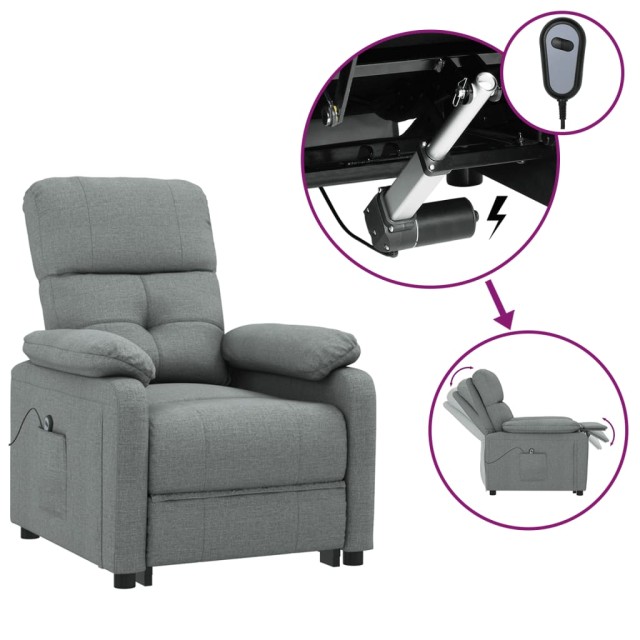Fauteuil inclinable électrique Gris foncé Tissu
