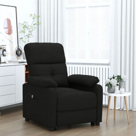 Fauteuil inclinable électrique Noir Tissu