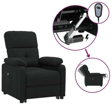 Fauteuil inclinable électrique Noir Tissu 2