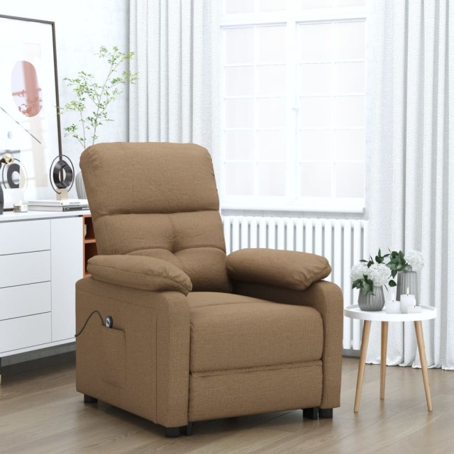 Fauteuil inclinable électrique Marron Tissu