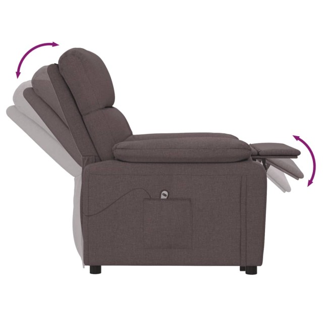 Fauteuil inclinable électrique Marron foncé Tissu