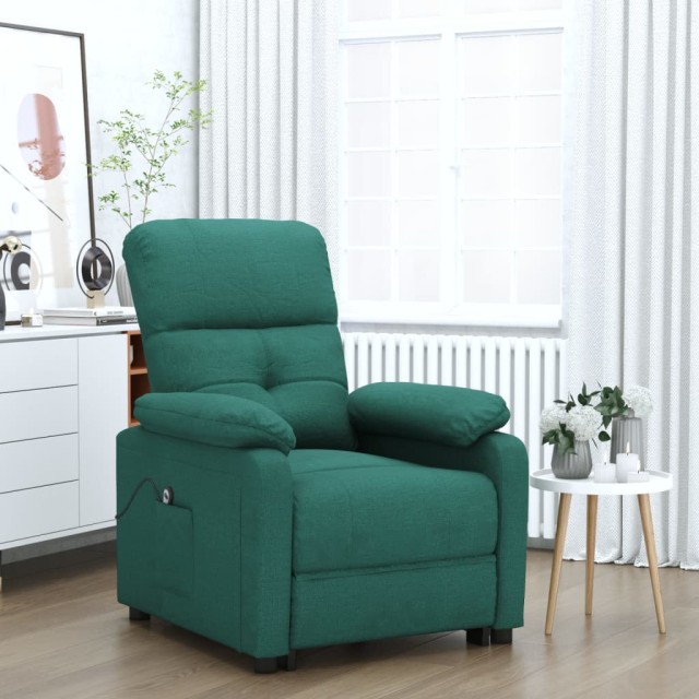 Fauteuil inclinable électrique Vert foncé Tissu