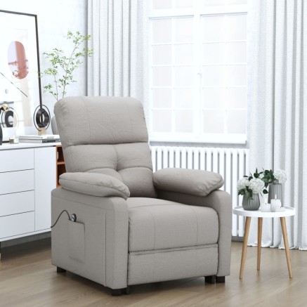 Fauteuil inclinable électrique Taupe Tissu