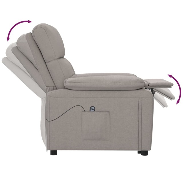 Fauteuil inclinable électrique Taupe Tissu