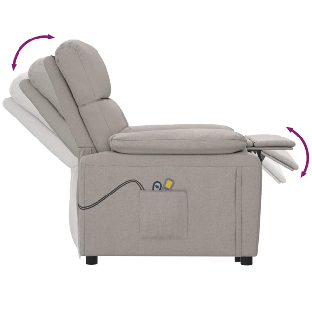 Fauteuil électrique de massage Taupe Tissu
