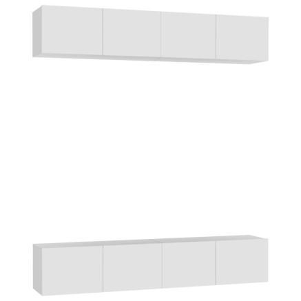 Meubles TV 4 pcs Blanc 80x30x30 cm Bois d'ingénierie 2