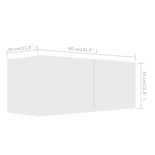 Meubles TV 4 pcs Blanc 80x30x30 cm Bois d'ingénierie