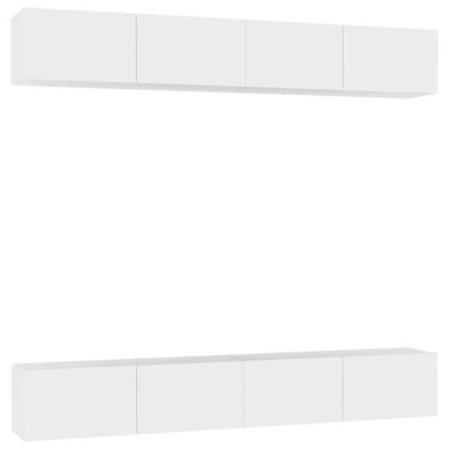 Meubles TV 4 pcs Blanc 100x30x30 cm Bois d'ingénierie