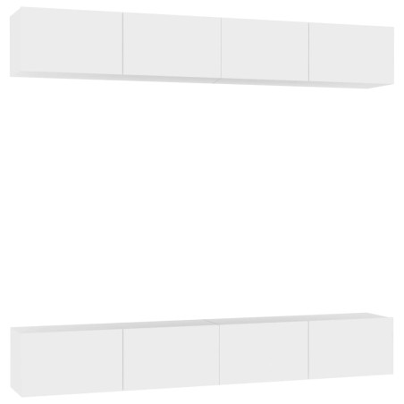 Meubles TV 4 pcs Blanc 100x30x30 cm Bois d'ingénierie