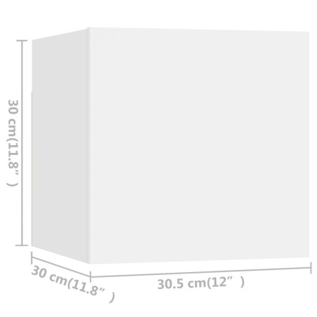 Ensemble de meubles TV 8 pcs Blanc Bois d'ingénierie